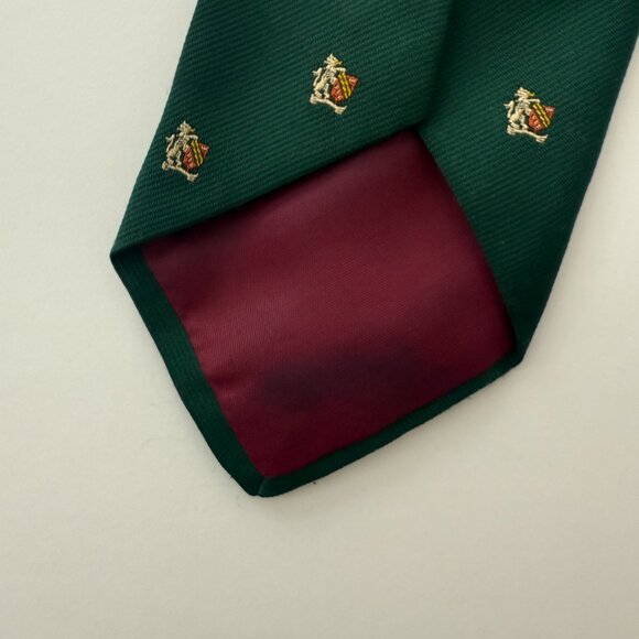 JOS. A. Bank Dark Green Silk Club Crest Shield Pattern Tie - Picture 3 of 4